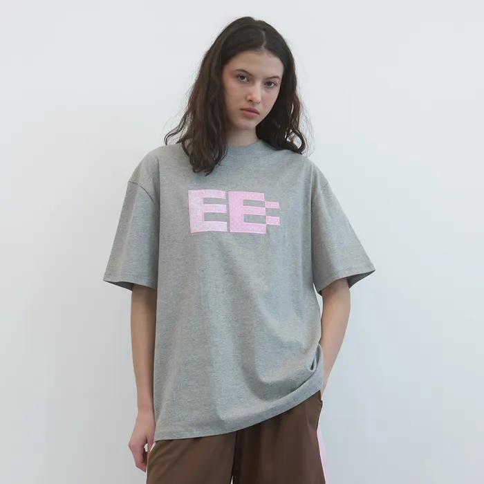 페이즐리 픽셀 로고 박시 티셔츠 (Grey)