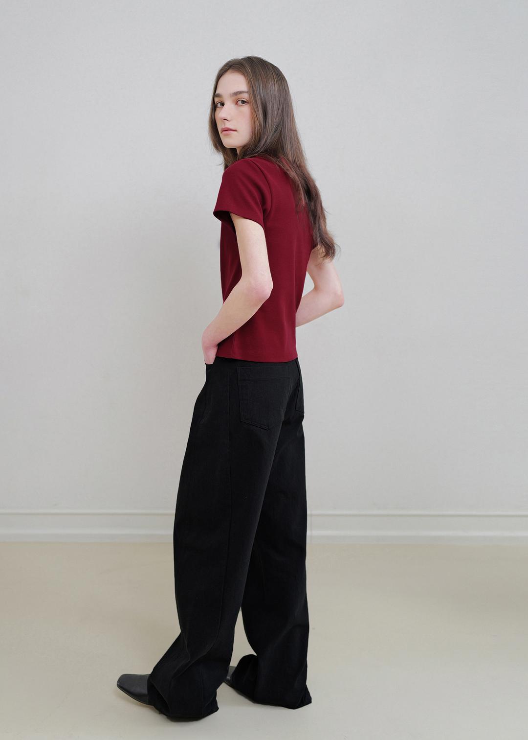 Den wide cotton pants (black)