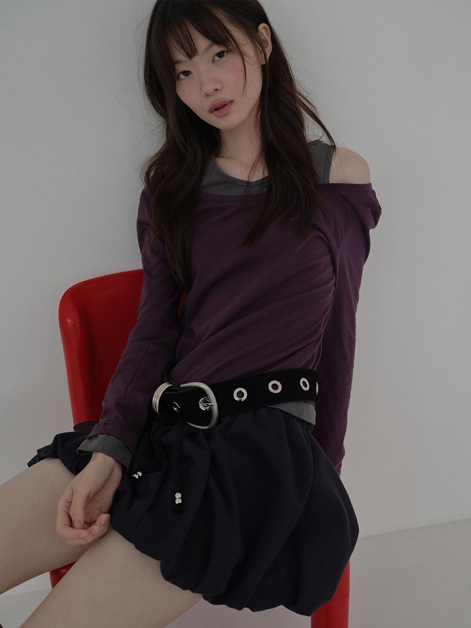 LAYERED CUTOUT T-SHIRT (PURPLE)