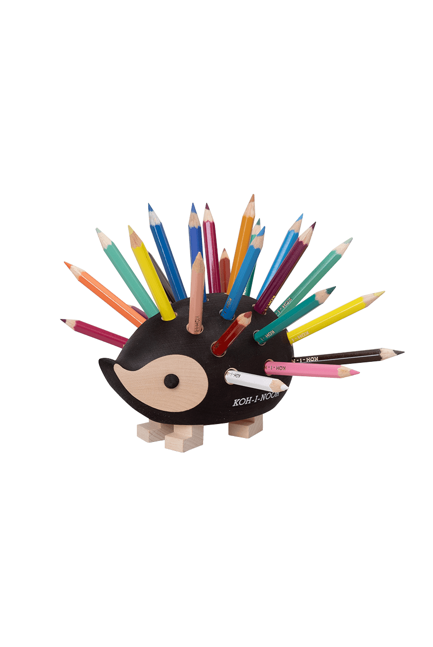 연필 오브제 Small Wooden Hedgehog With Pencils