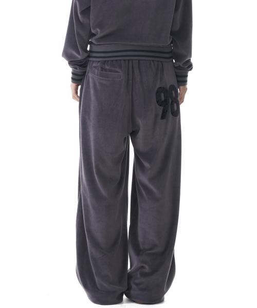 98 Patch Velour Pants (Dark Gray)