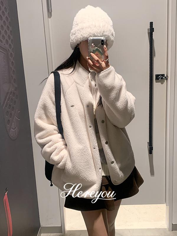 유리에 컬러추가/주문폭주🏆 [here you] 비숑 후리스 jacket - 5color (덤블자켓/플리스/시어링/뽀글이/후리스자켓/겨울아우터/실버참/데일리)