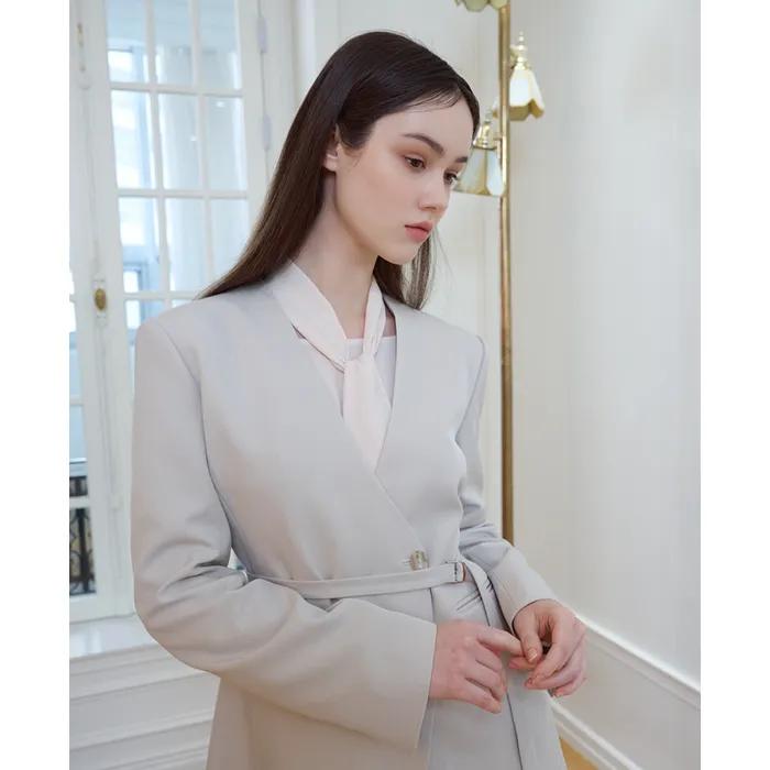 Musee collarless jacket [light beige]