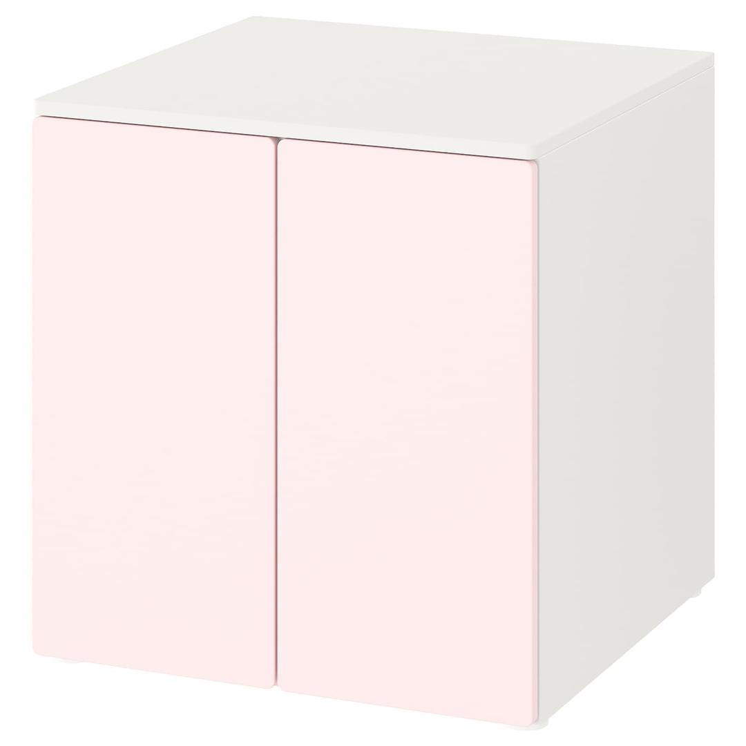 SMÅSTAD 스모스타드 / PLATSA 플랏사 수납장 - 화이트 페일핑크/+선반1 60x57x63 cm