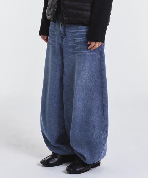 BONDED WINTER TRIP BALLOON PANTS (BLUE)