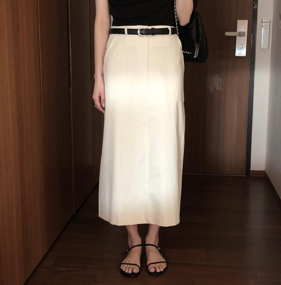 오버클래식 버터 일자 스커트 (2col) - 여름 면 롱치마 캐주얼 에이치라인