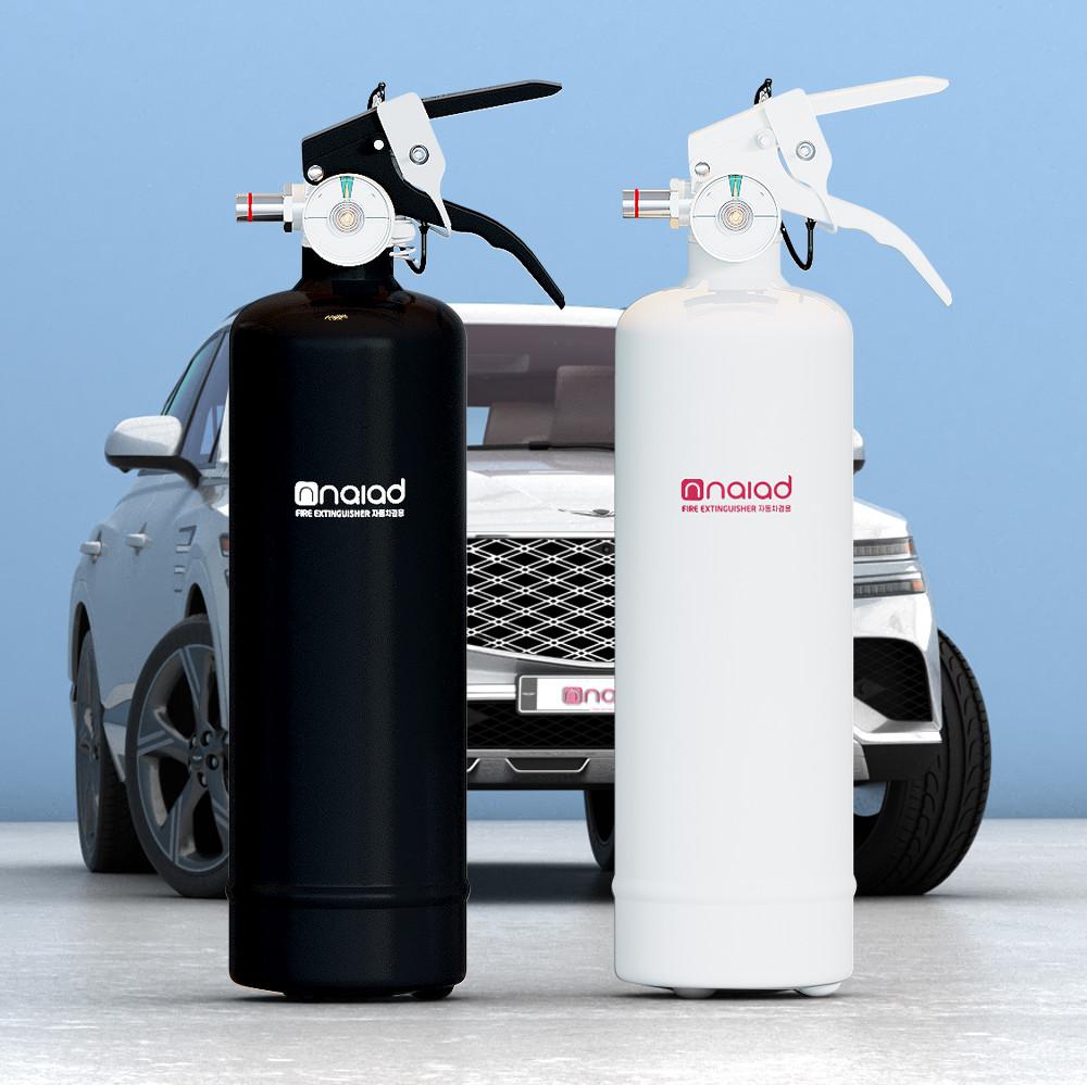 차량용 소화기 나이아드 자동차겸용 ABC 분말소화기 1kg 능력2단위 가정용 캠핑용 차량