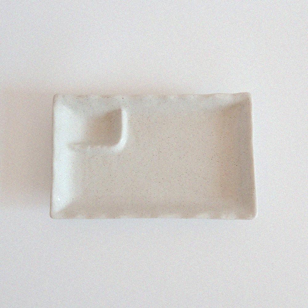 white simple two-part plate /수스튜디오 화이트 심플 투-파트 플레이트