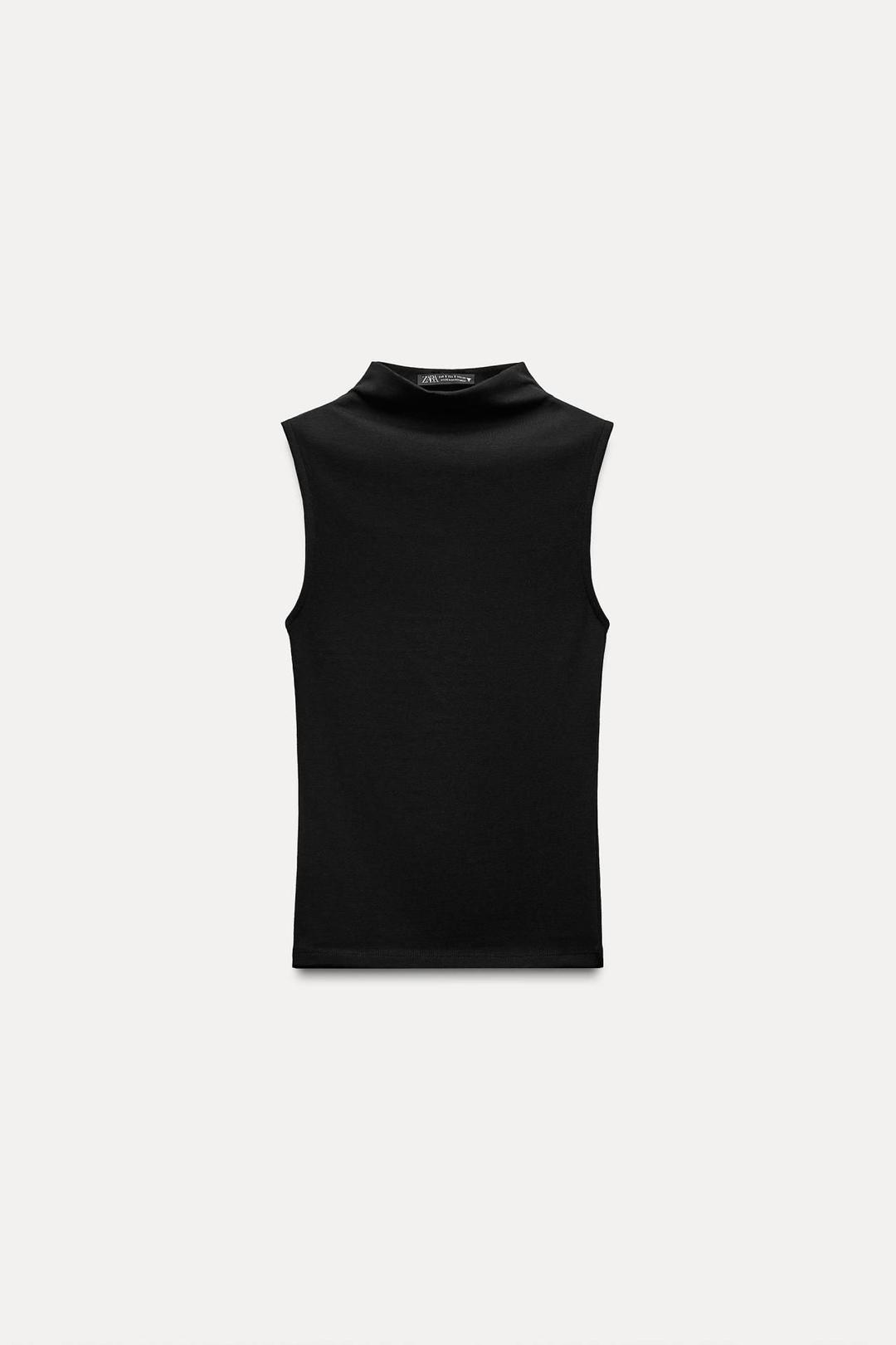 스페인샵 자라 코튼 모달 탑 3641/842 BLACK