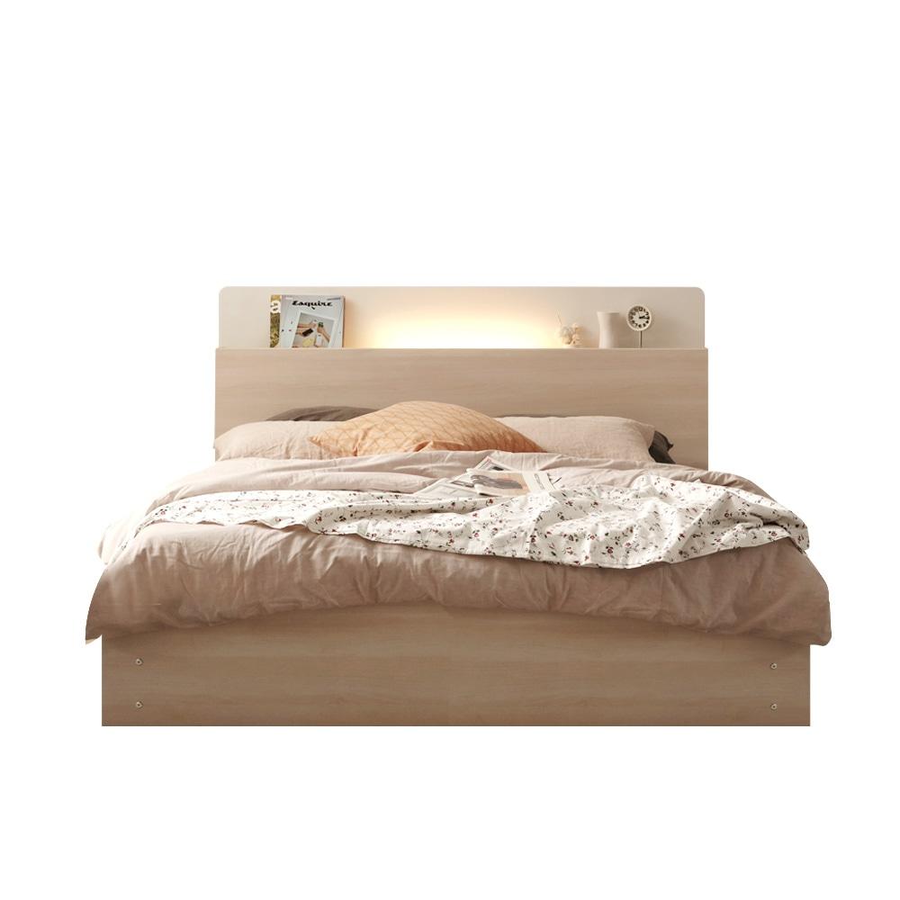 소프트 책장형 투톤 LED 수납침대(SS/Q/K) 3colors