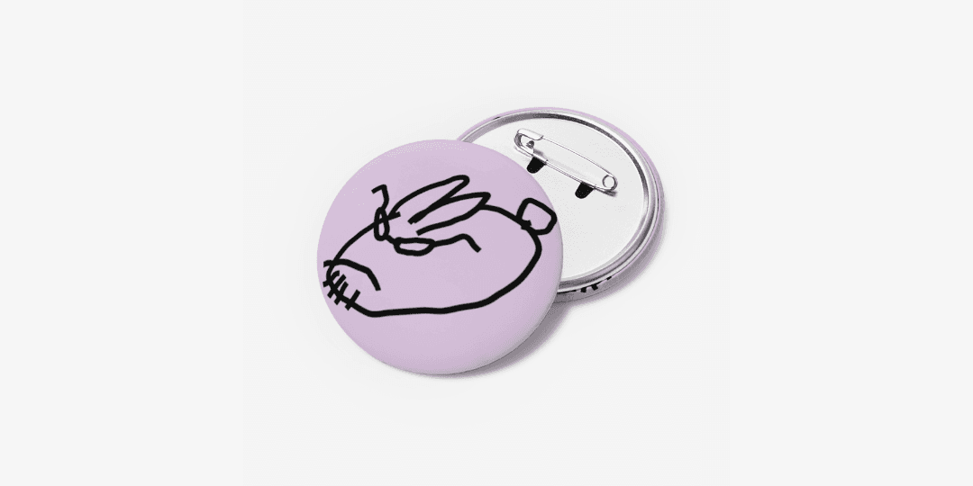 다자이 유상무 Dajai Yusanmu 거친 토끼 핀 버튼 ㅣ 마플샵