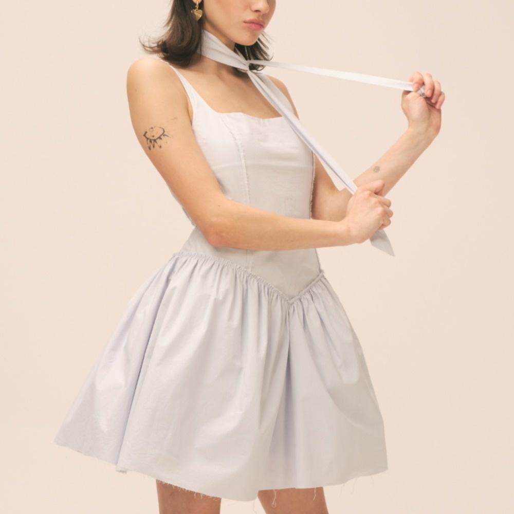 VENICE SHIRRING DRESS(BABY BLUE)