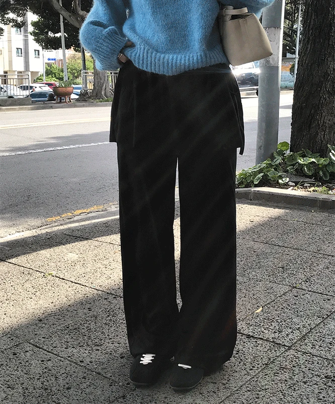 [⛄겨울신상] 할러 스커트 랩팬츠 (2color)/일체형/커브바지/레이어드팬츠/랩팬츠/밴딩팬츠/치마바지/