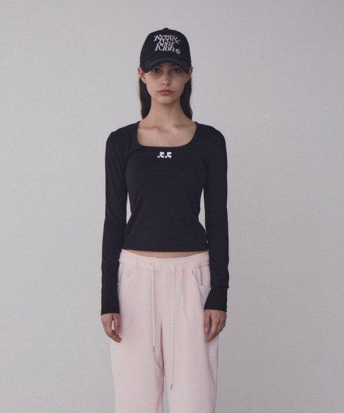 RR SQUARE NECK LONG SLEEVE_BLACK