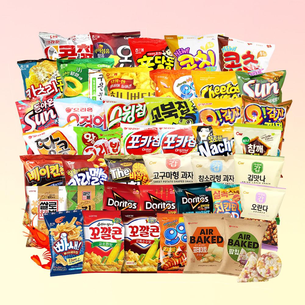 오리온 해태 크라운 롯데제과 봉지과자 스낵 파이 사무실간식 40여종 단짠