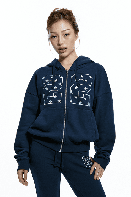 오프라인(OFFLINE)  22 STAR ZIP-UP HOODIE (NAVY) - 사이즈 & 후기 | 무신사