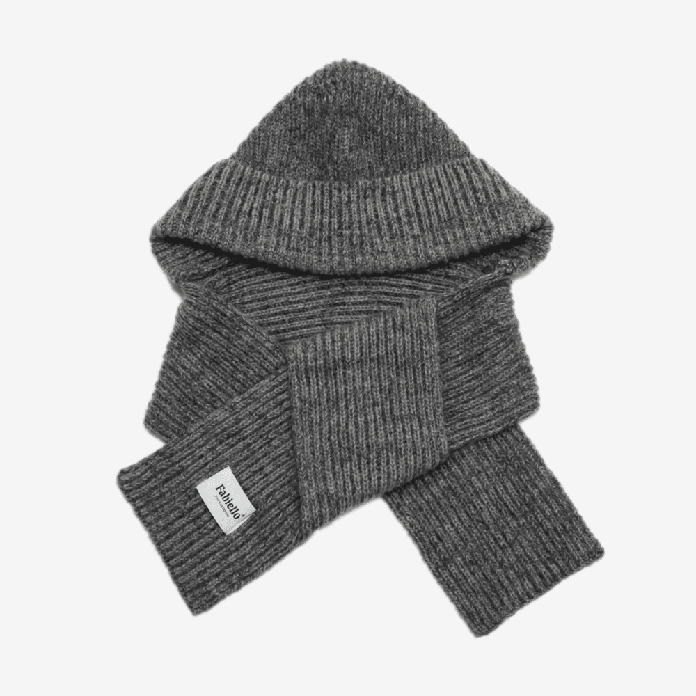 Fluffy hood muffler (charcoal)