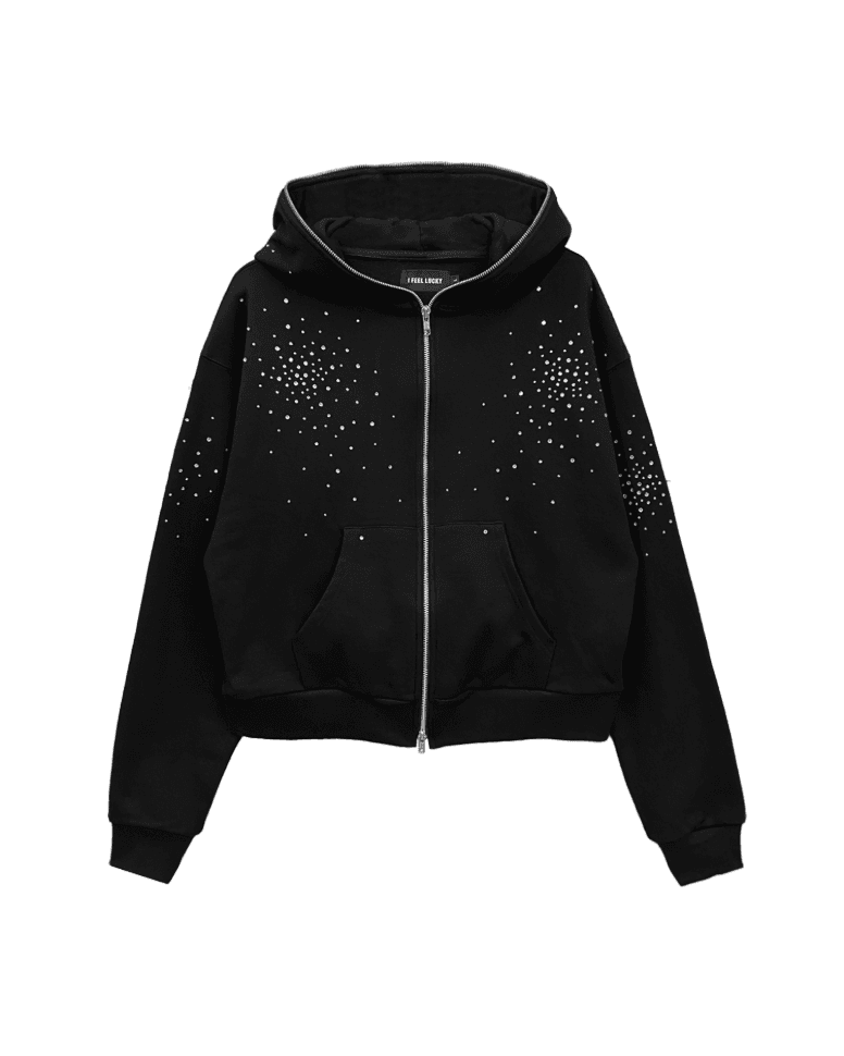 Bling hood zip-up