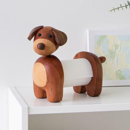 원목 강아지 두루마리 휴지걸이 인테리어 소품
