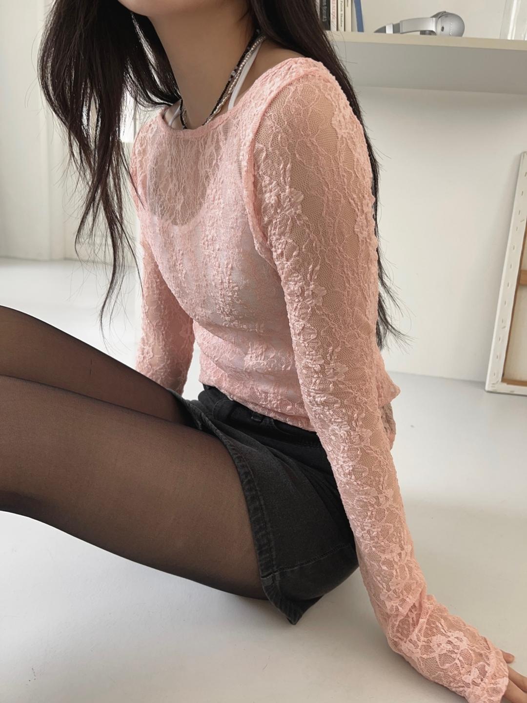 flower see-through t-shirt (5color)