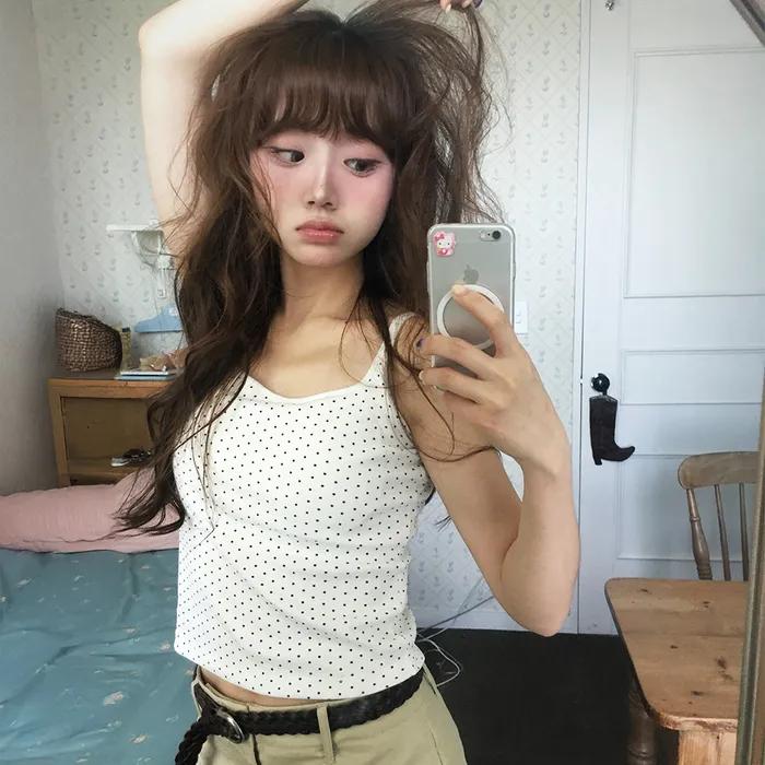 [이나 PICK] 캡 내장 골지 스퀘어넥 코튼 이너 나시 MDTS075_7 Colors