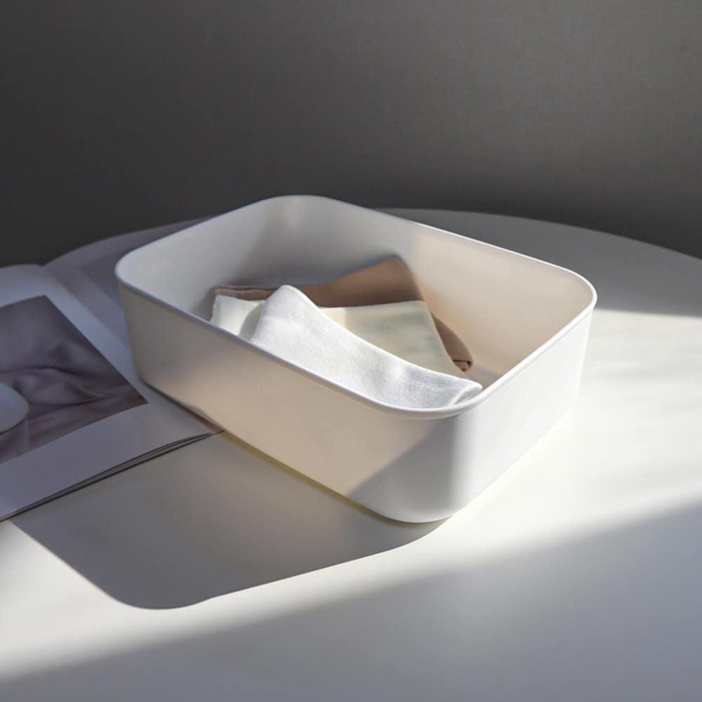 펜트리 수납함 옷 정리 리빙 박스 팬트리 수납 상자 정리함 화이트 소형 뚜껑 미포함