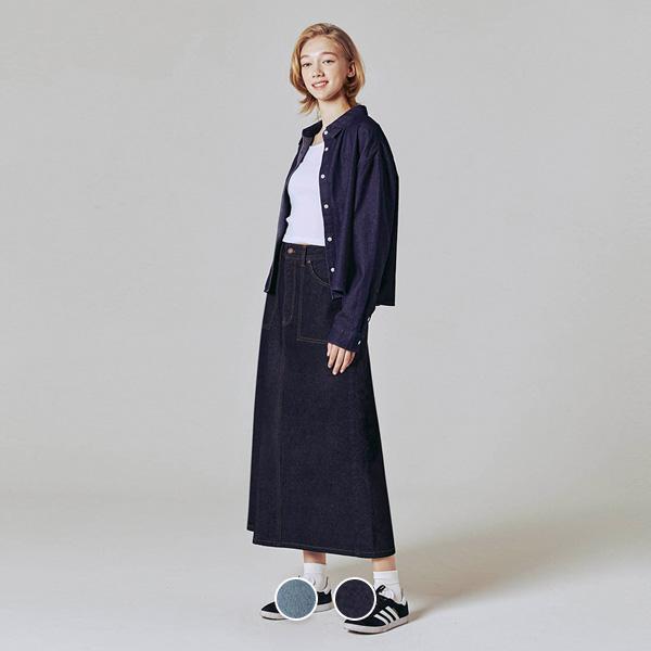 데님 롱스커트 163941