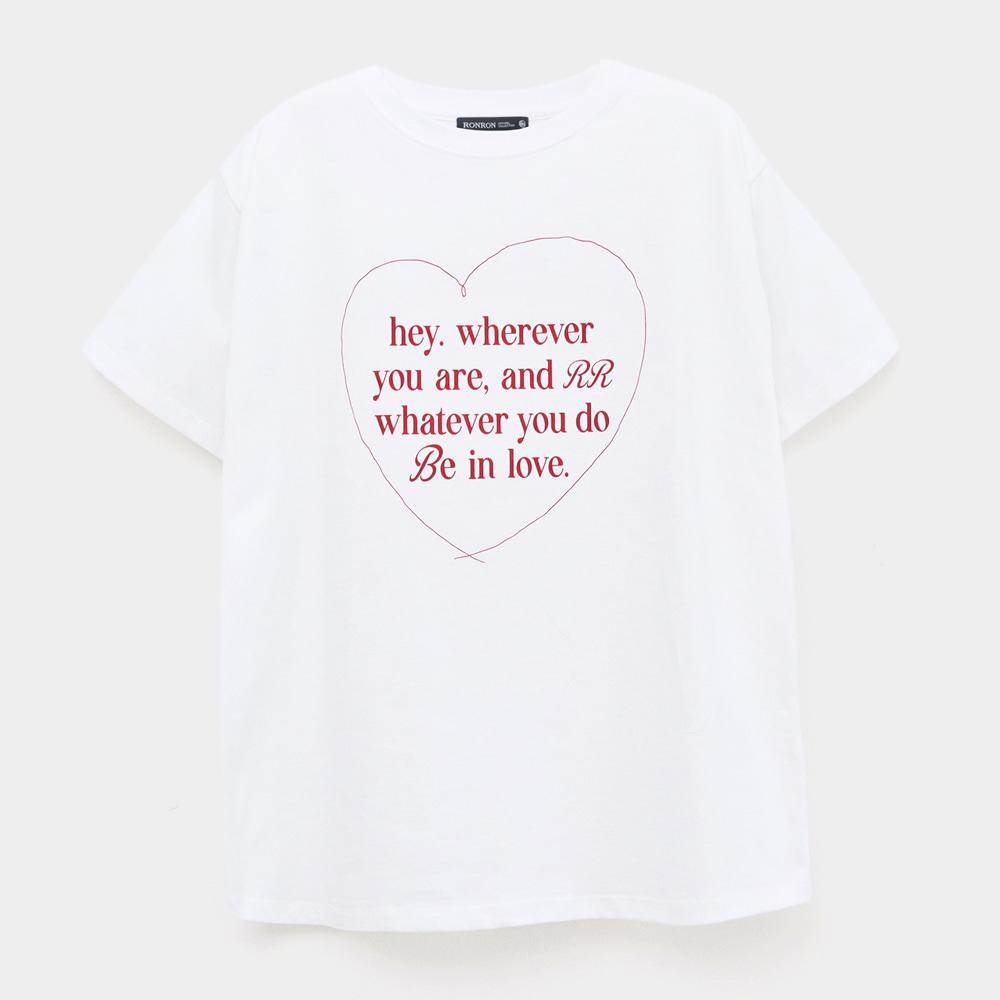 HEY HEART T SHIRTS WHITE