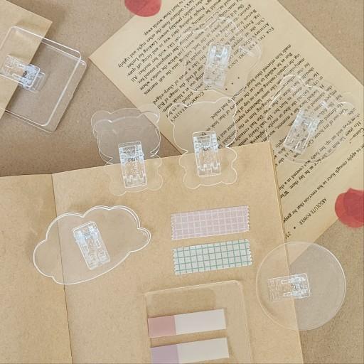 투명 아크릴 문구 집게 클립 사무용 서류 북클립 북마크