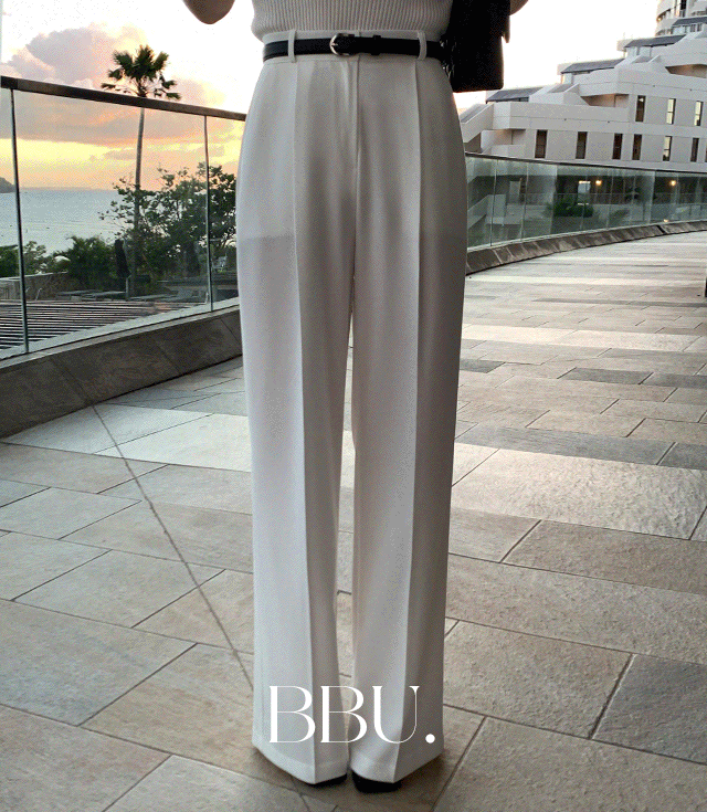 [B-MADE/히든밴딩ver]린넨 핀턱 와이드슬랙스(4color) [숨은밴딩 아이스]