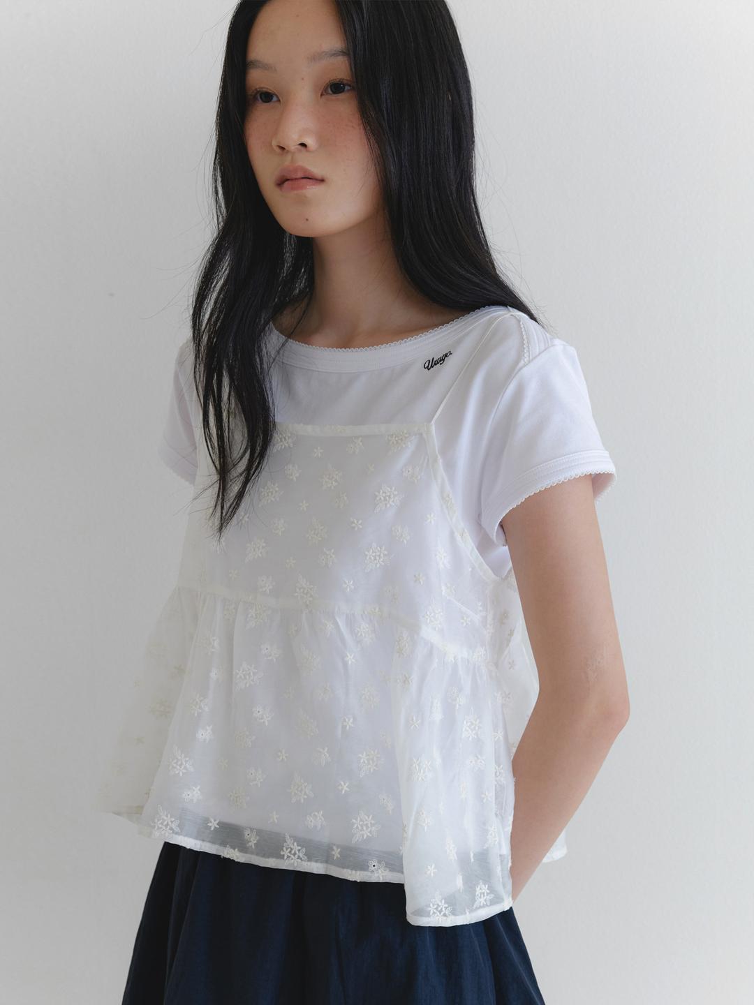 Flower sheer bustier_2colors