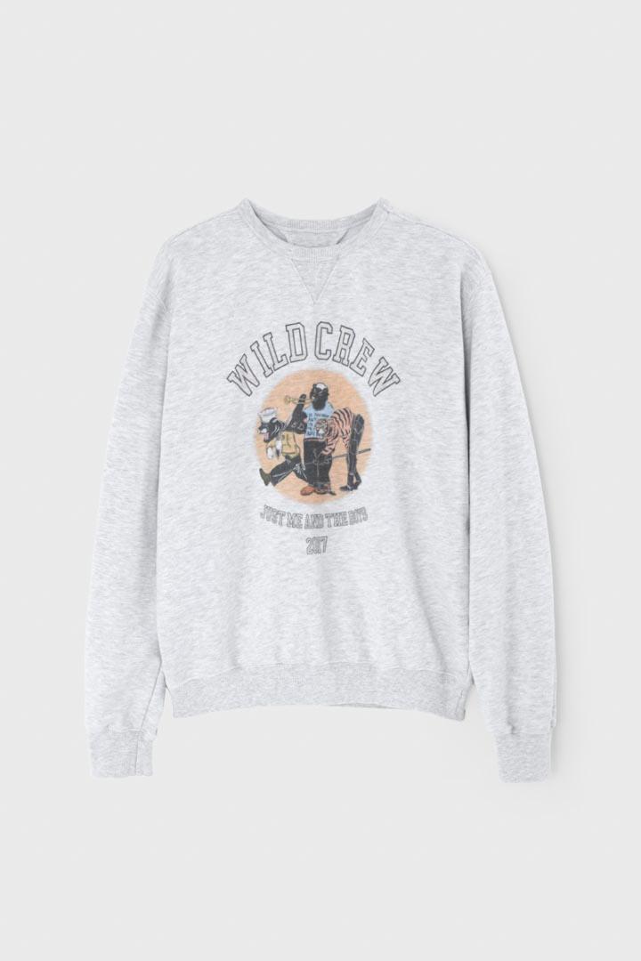 BIRTHDAYSUIT WILD CREW SWEAT (MELANGE GRAY)