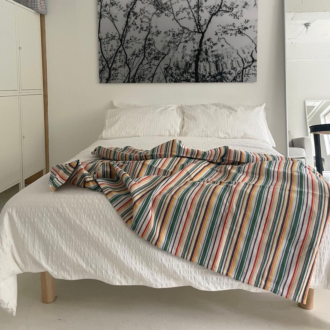 multi stripe blanket / green 블랭킷