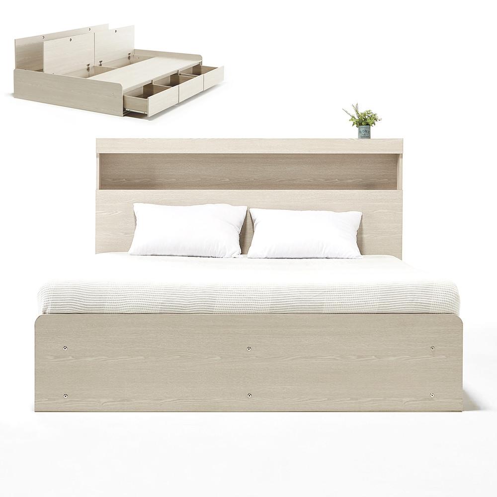 리빙인도무스 웨이브 평상형 수납침대 Q SS