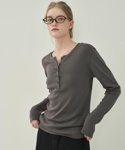 헨리넥 클래식 티셔츠 - Charcoal