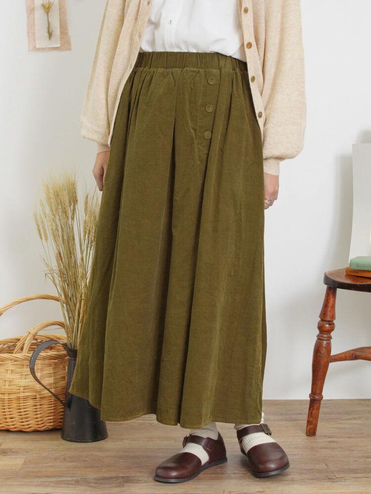 Samansa Mos2/細コーデュロイサイドタックスカート(スカート) | CAN ONLINE SHOP