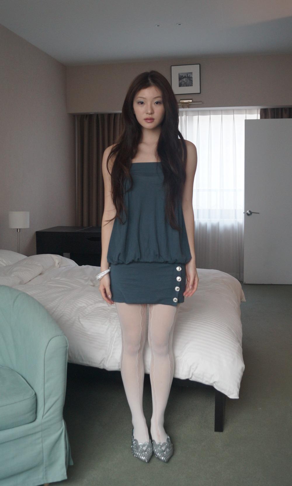 Shirred Button Dress_Petrol Blue