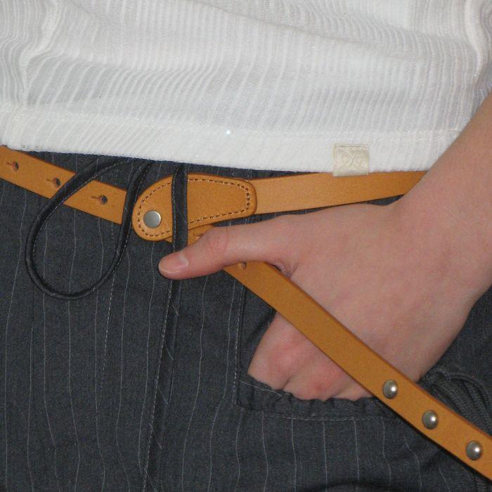 Leather Rivet Belt [Brown]