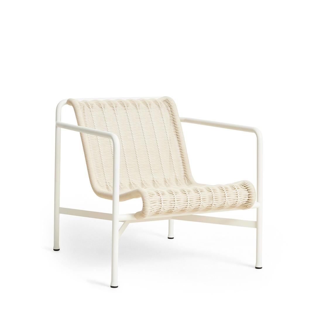 Palissade Cord Lounge Chair Low Cream White