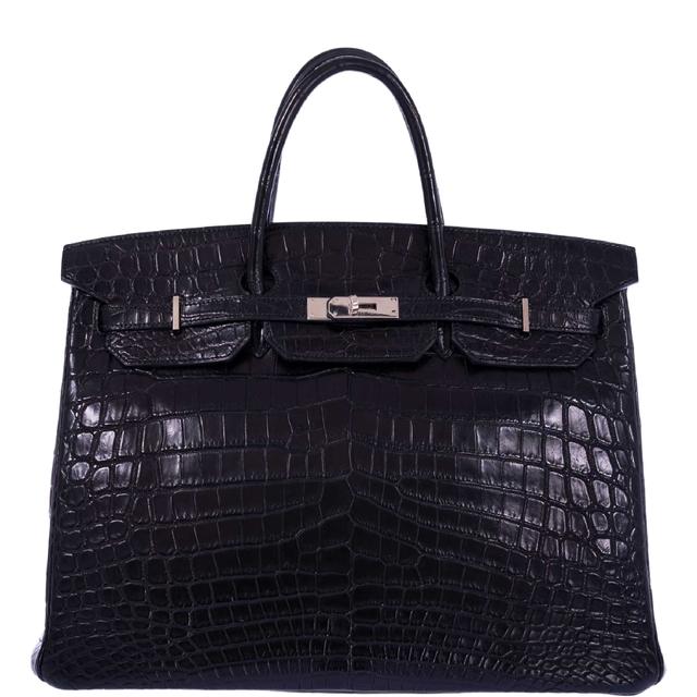 Hermès Birkin 40 Black Matte Porosus Crocodile Palladium Hardware