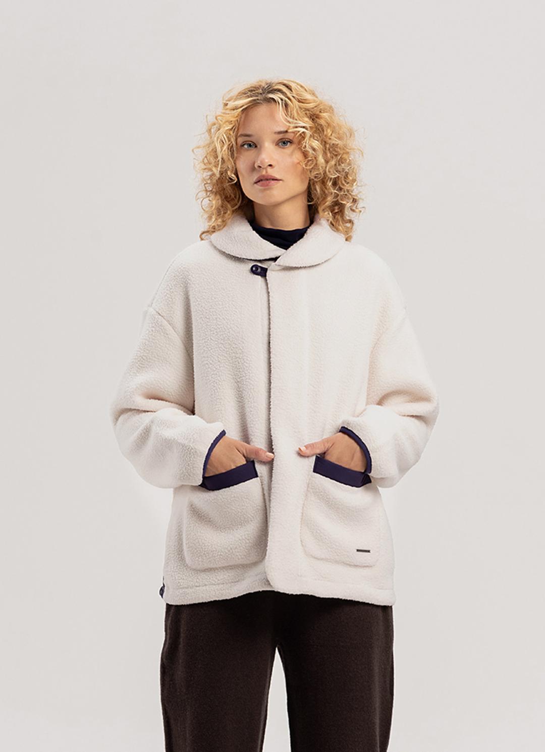 Bulky fleece jacket (Unisex)_Turtledove