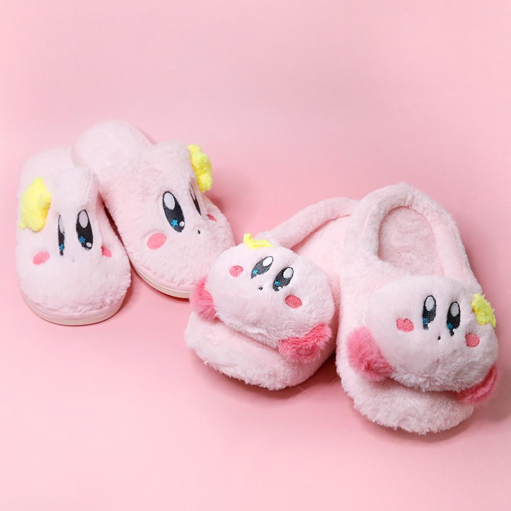 별의커비 캐릭터 극세사 털 실내화 사무실 실내 슬리퍼 2종