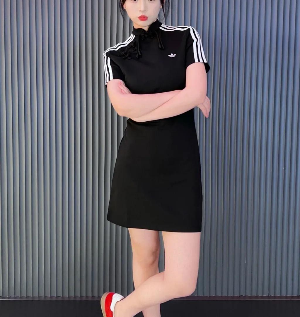 아디다스 25S/S 치파오 반팔 원피스 / 중티다스 트렌드 KB6409