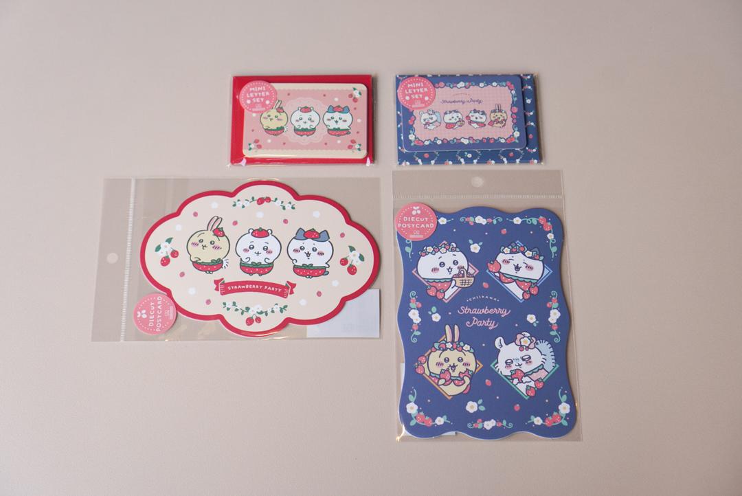 치이카와편지지 2종, 엽서 2종 - 미니 편지지 세트, 다이컷 포스트카드 나가노 농담곰