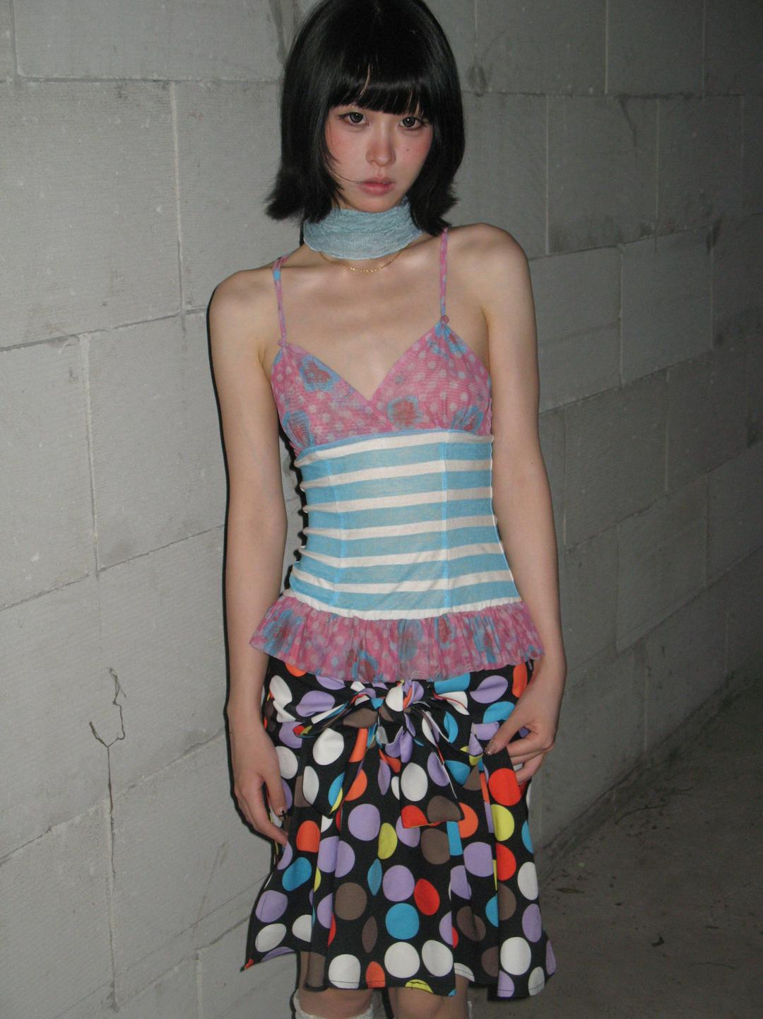 JellyFish Striped lace sling sleeveless