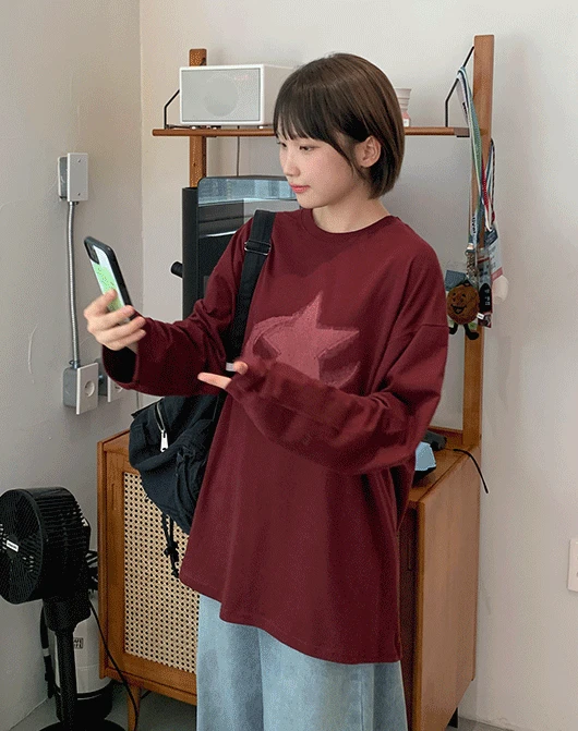 [unisex] 스텔링 프린팅 오버 긴팔 티 (4color)