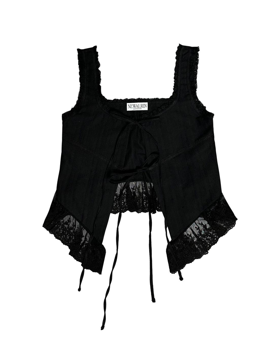 Rosé Lace Frill Blouse