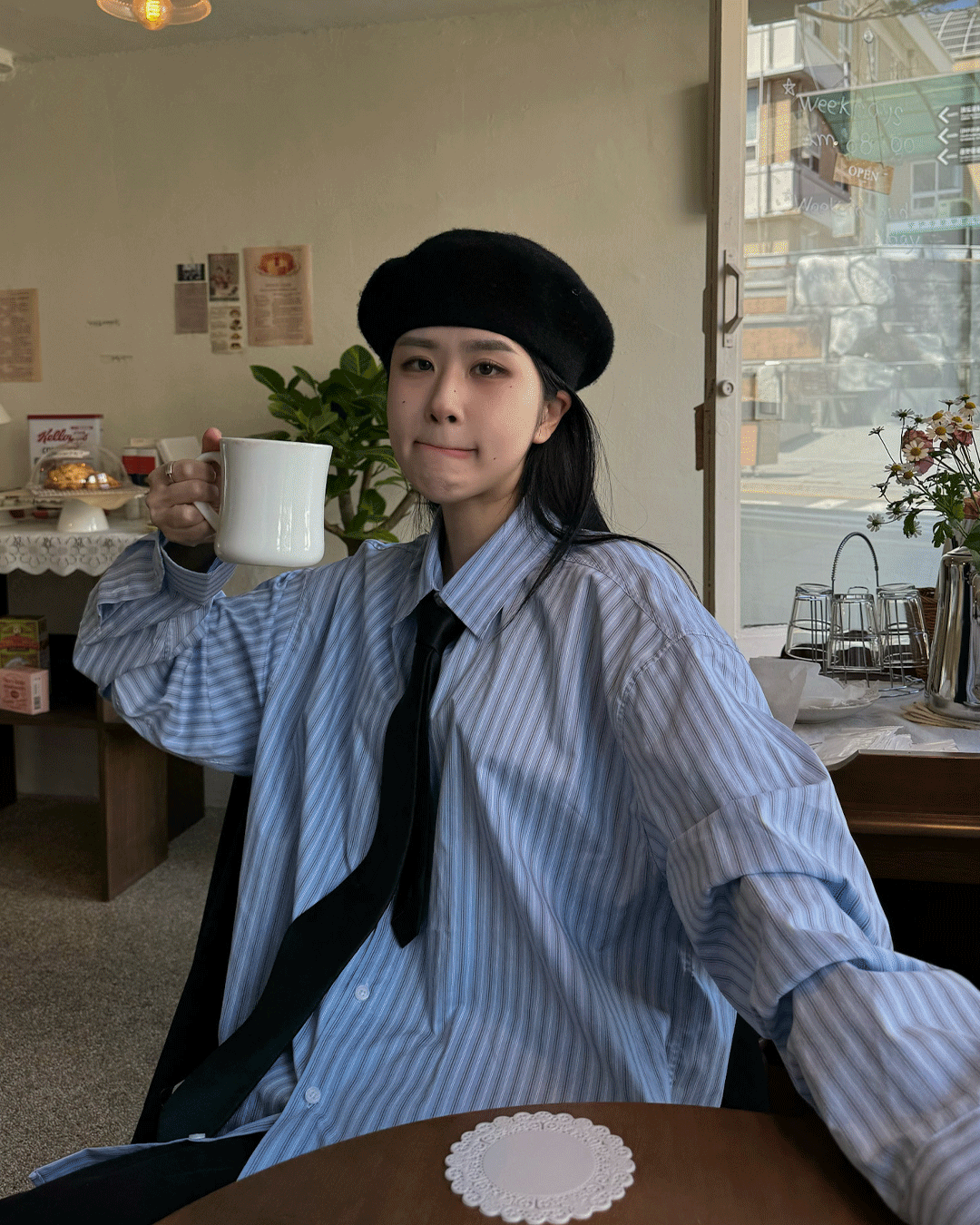 러쉬 스트라이프 셔츠 (남녀공용)