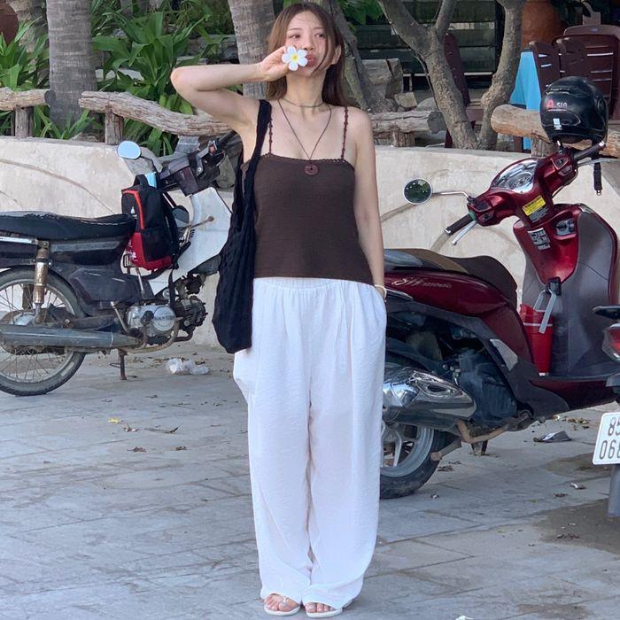 relaxed banding pants (white)