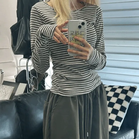 [🎀주문폭주🎀] stripe round-neck T 스트라이프 라운드넥 티